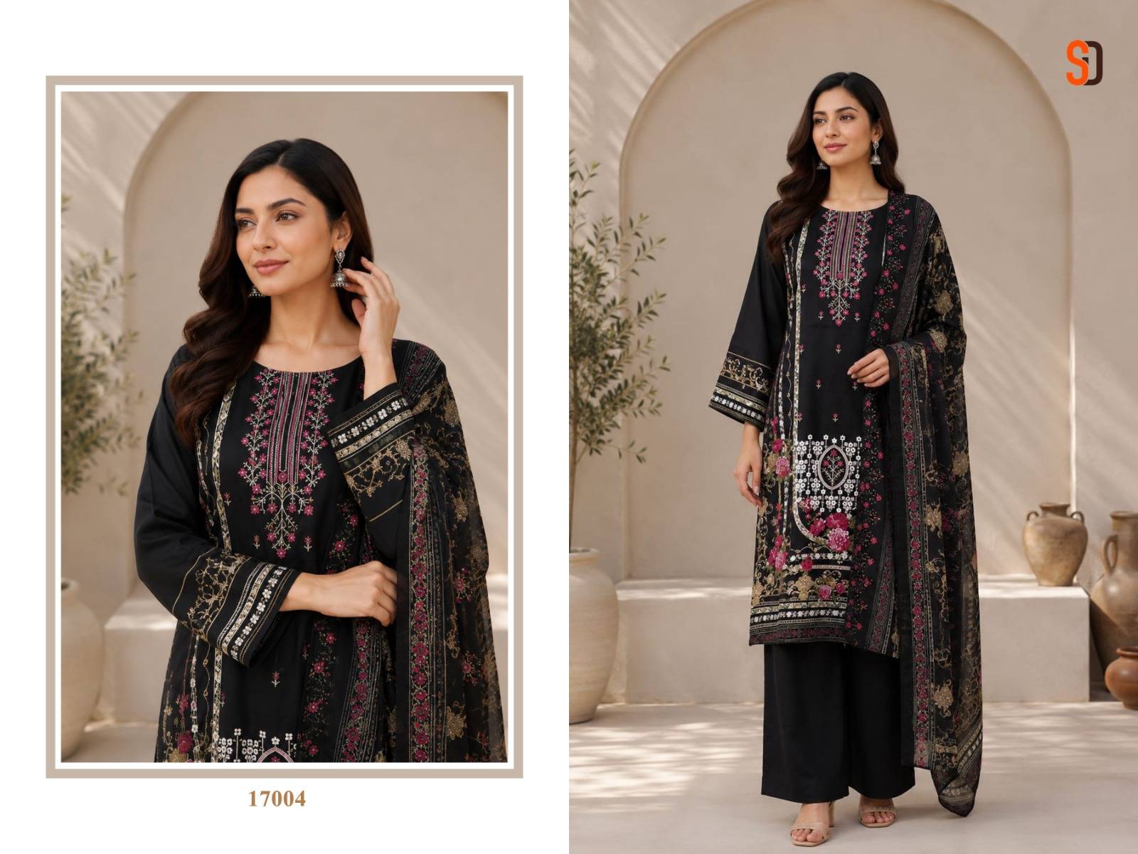 BIN SAEED VOL-17 By SHARDDHA DESIGNER 17001 To 17006 Series Premium Pure Cotton dresses at Wholesale Price